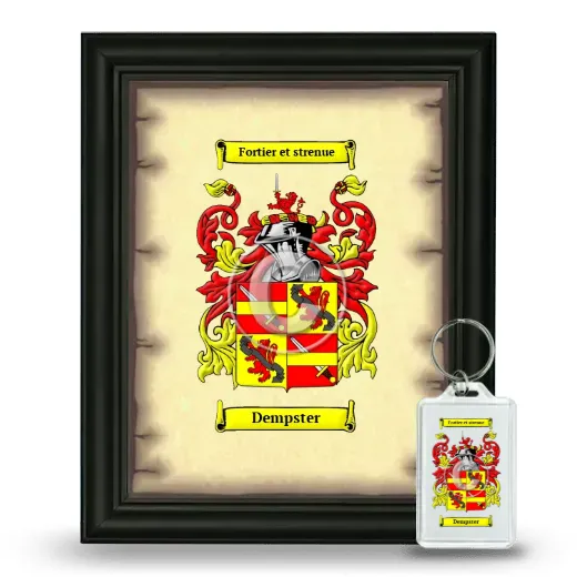 Dempster Framed Coat of Arms and Keychain - Black