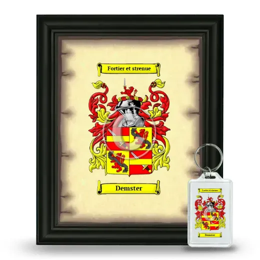 Demster Framed Coat of Arms and Keychain - Black