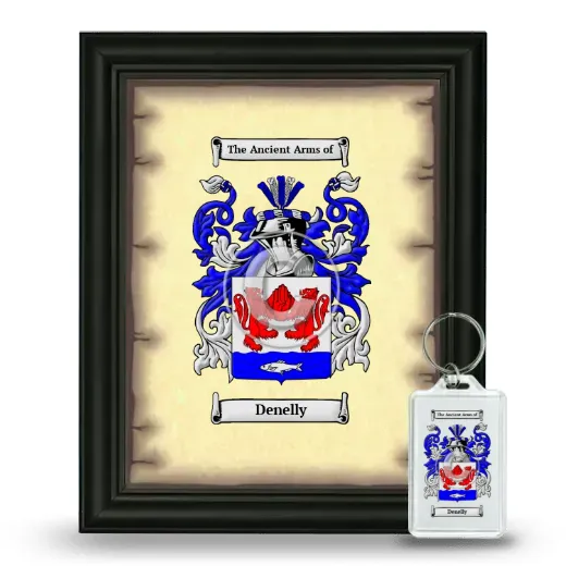 Denelly Framed Coat of Arms and Keychain - Black