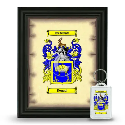 Dengel Framed Coat of Arms and Keychain - Black