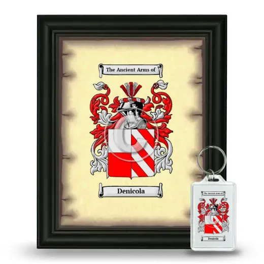 Denicola Framed Coat of Arms and Keychain - Black