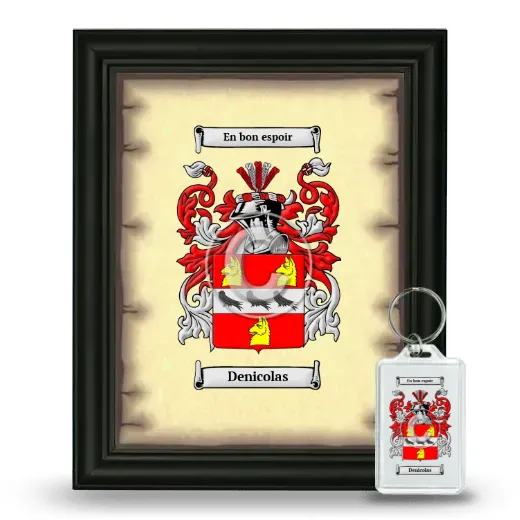 Denicolas Framed Coat of Arms and Keychain - Black