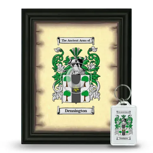 Dennington Framed Coat of Arms and Keychain - Black