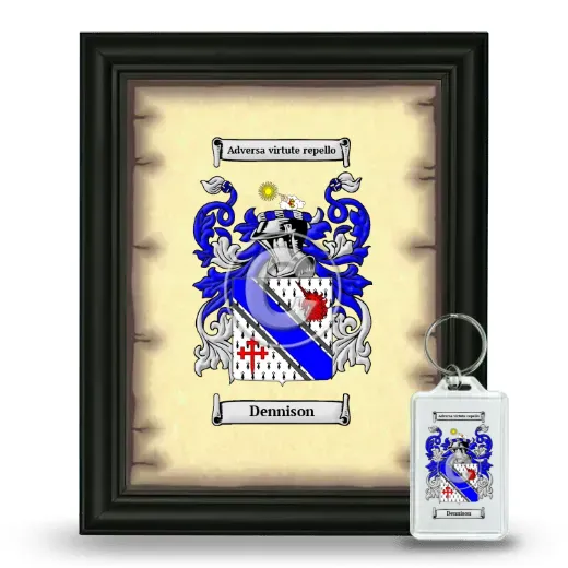 Dennison Framed Coat of Arms and Keychain - Black