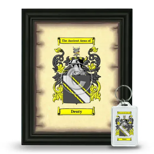Denty Framed Coat of Arms and Keychain - Black