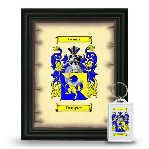Deruyter Framed Coat of Arms and Keychain - Black