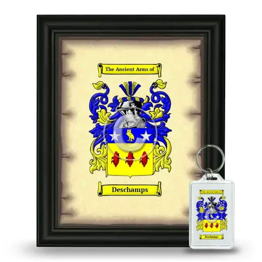 Deschamps Framed Coat of Arms and Keychain - Black
