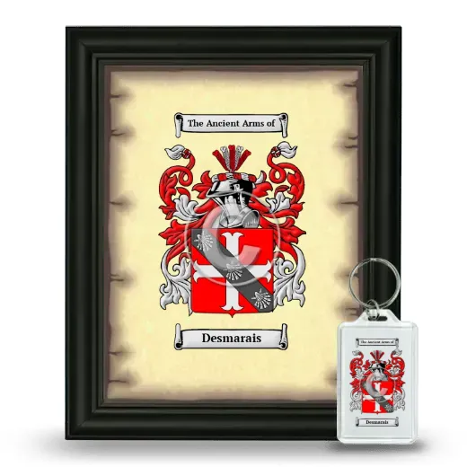 Desmarais Framed Coat of Arms and Keychain - Black
