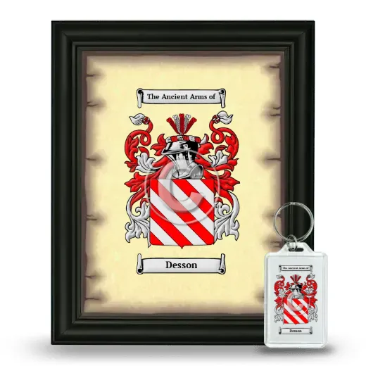 Desson Framed Coat of Arms and Keychain - Black