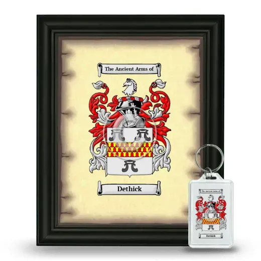 Dethick Framed Coat of Arms and Keychain - Black