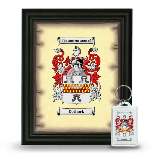 Dethock Framed Coat of Arms and Keychain - Black