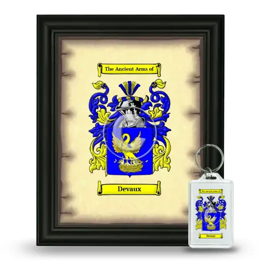 Devaux Framed Coat of Arms and Keychain - Black