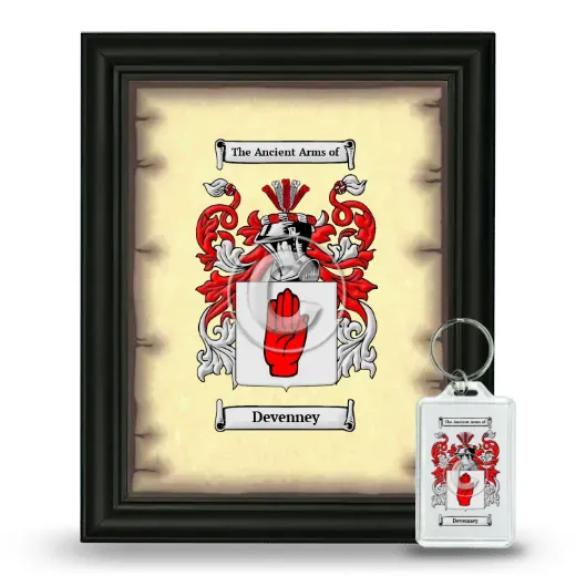 Devenney Framed Coat of Arms and Keychain - Black