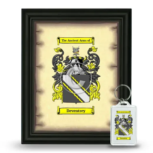 Deventrey Framed Coat of Arms and Keychain - Black