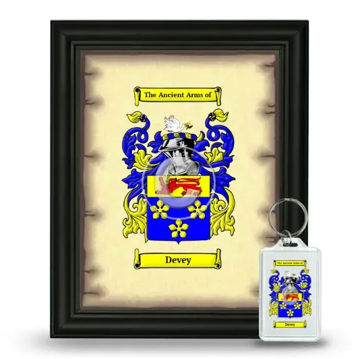 Devey Framed Coat of Arms and Keychain - Black