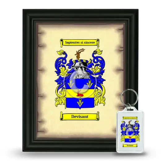 Devisant Framed Coat of Arms and Keychain - Black