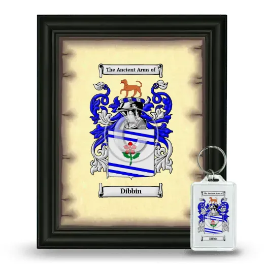 Dibbin Framed Coat of Arms and Keychain - Black