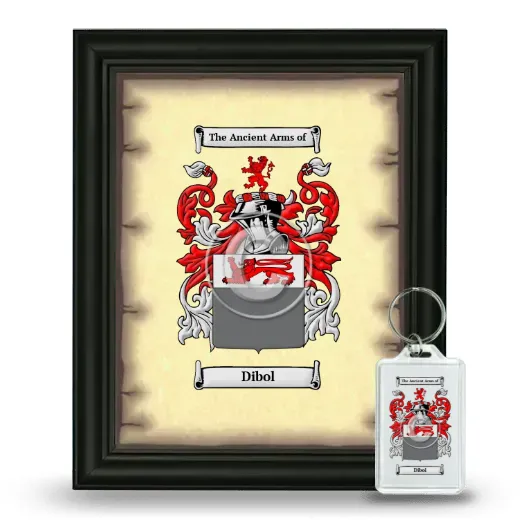 Dibol Framed Coat of Arms and Keychain - Black