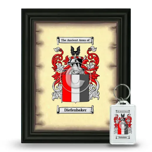 Diefenbaker Framed Coat of Arms and Keychain - Black