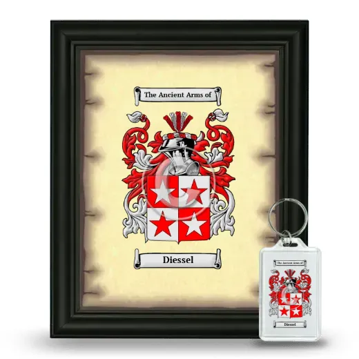 Diessel Framed Coat of Arms and Keychain - Black