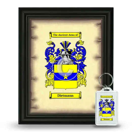 Dietmann Framed Coat of Arms and Keychain - Black