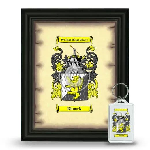 Dimock Framed Coat of Arms and Keychain - Black