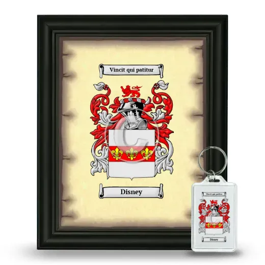 Disney Framed Coat of Arms and Keychain - Black