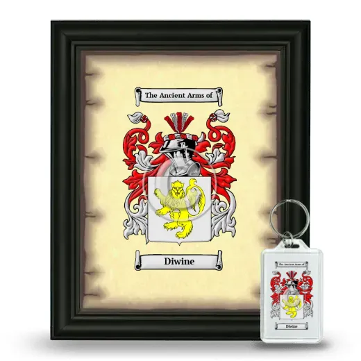 Diwine Framed Coat of Arms and Keychain - Black