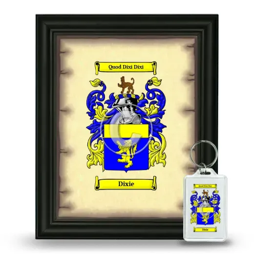 Dixie Framed Coat of Arms and Keychain - Black