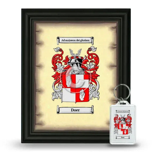 Doer Framed Coat of Arms and Keychain - Black