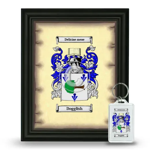 Dogglish Framed Coat of Arms and Keychain - Black