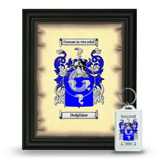 Dolphine Framed Coat of Arms and Keychain - Black