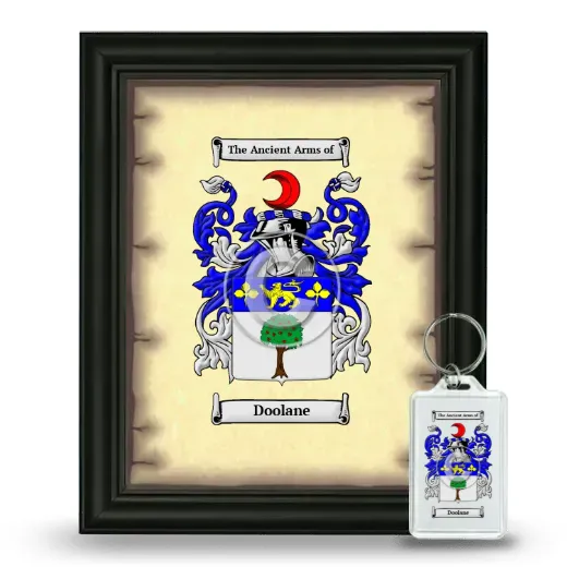 Doolane Framed Coat of Arms and Keychain - Black