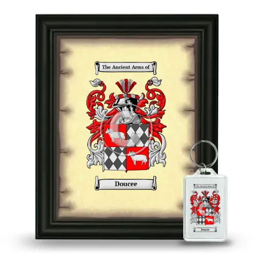 Doucee Framed Coat of Arms and Keychain - Black