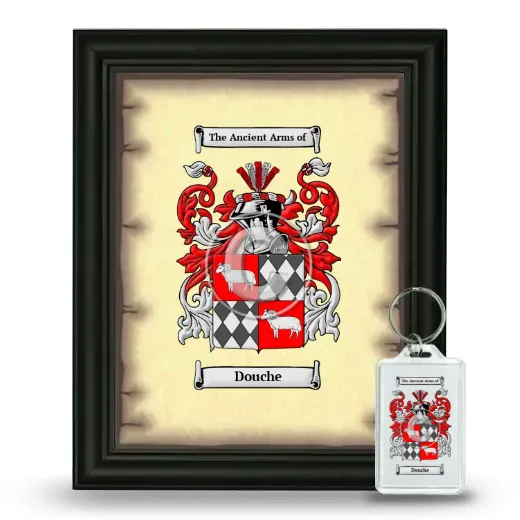 Douche Framed Coat of Arms and Keychain - Black