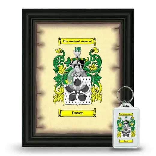 Dover Framed Coat of Arms and Keychain - Black