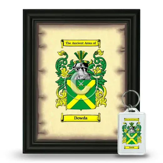 Dowda Framed Coat of Arms and Keychain - Black