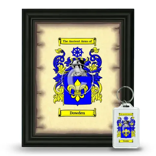 Dowden Framed Coat of Arms and Keychain - Black