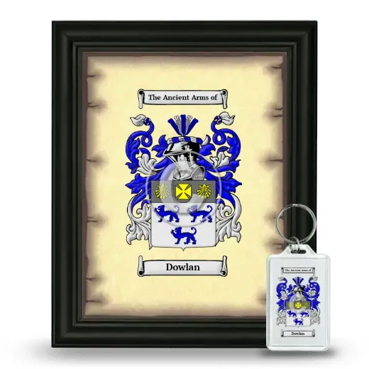 Dowlan Framed Coat of Arms and Keychain - Black