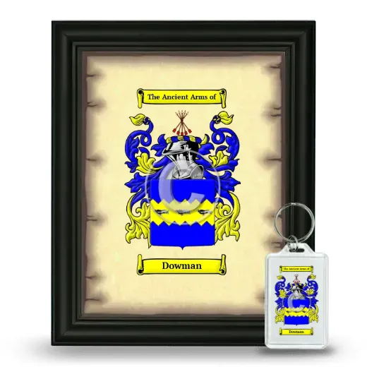Dowman Framed Coat of Arms and Keychain - Black