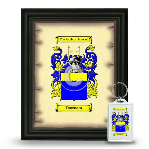 Downam Framed Coat of Arms and Keychain - Black