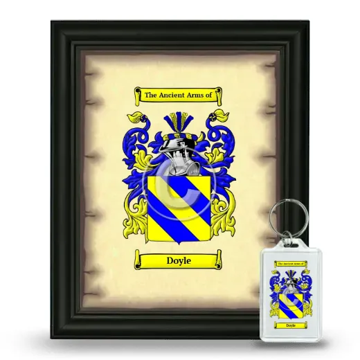Doyle Framed Coat of Arms and Keychain - Black