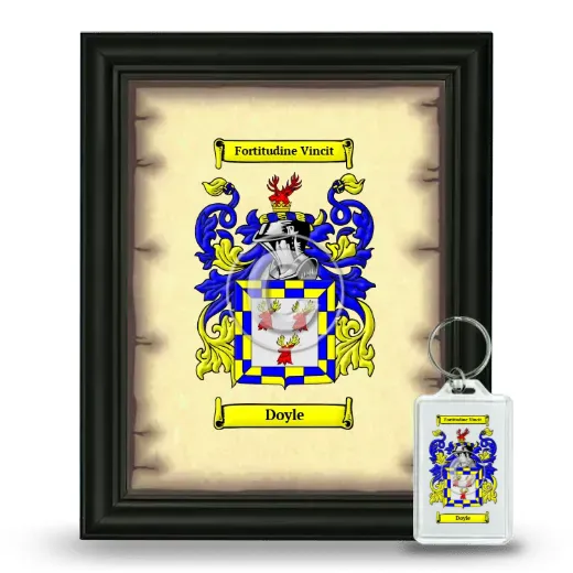 Doyle Framed Coat of Arms and Keychain - Black