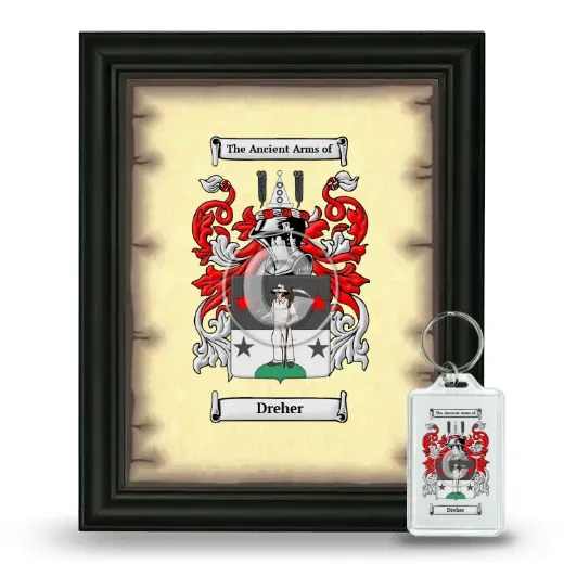 Dreher Framed Coat of Arms and Keychain - Black