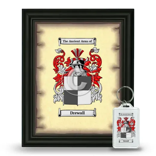 Drewall Framed Coat of Arms and Keychain - Black