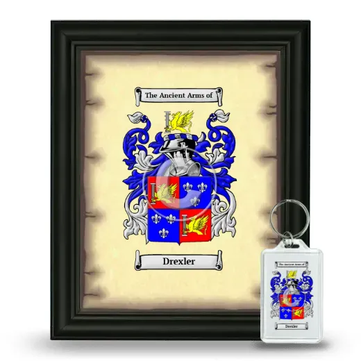 Drexler Framed Coat of Arms and Keychain - Black