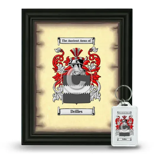 Drilles Framed Coat of Arms and Keychain - Black