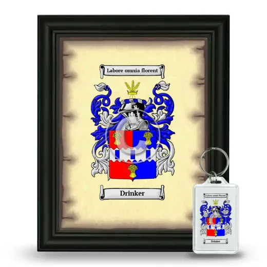 Drinker Framed Coat of Arms and Keychain - Black