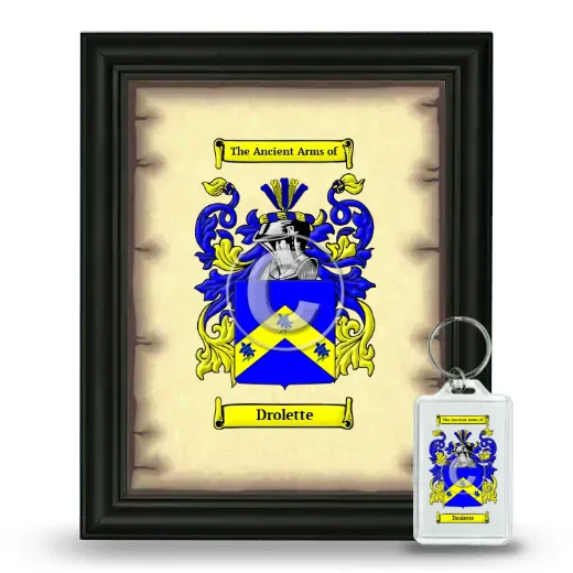Drolette Framed Coat of Arms and Keychain - Black