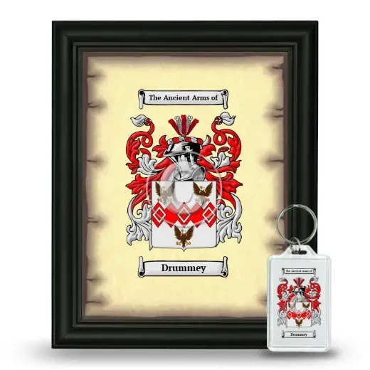 Drummey Framed Coat of Arms and Keychain - Black